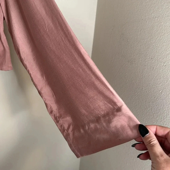 NWT Nap Loungewear Cropped Bell Sleeve Blouse Mauve Pink Size Large - Picture 4 of 8